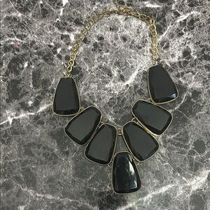 Source Unknown Black and Gold Geometric Necklace